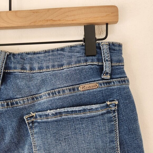 Kancan Distressed Skinny Zipper Ankle Denim Blue Jeans Women's 28 - Picture 5 of 8